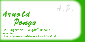 arnold pongo business card